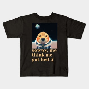 Doggy Got Lost In Space Kids T-Shirt